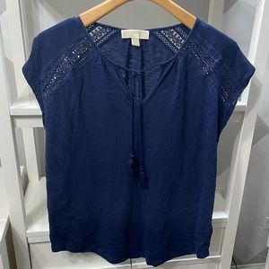 Michael Kors navy blue top. Size L.